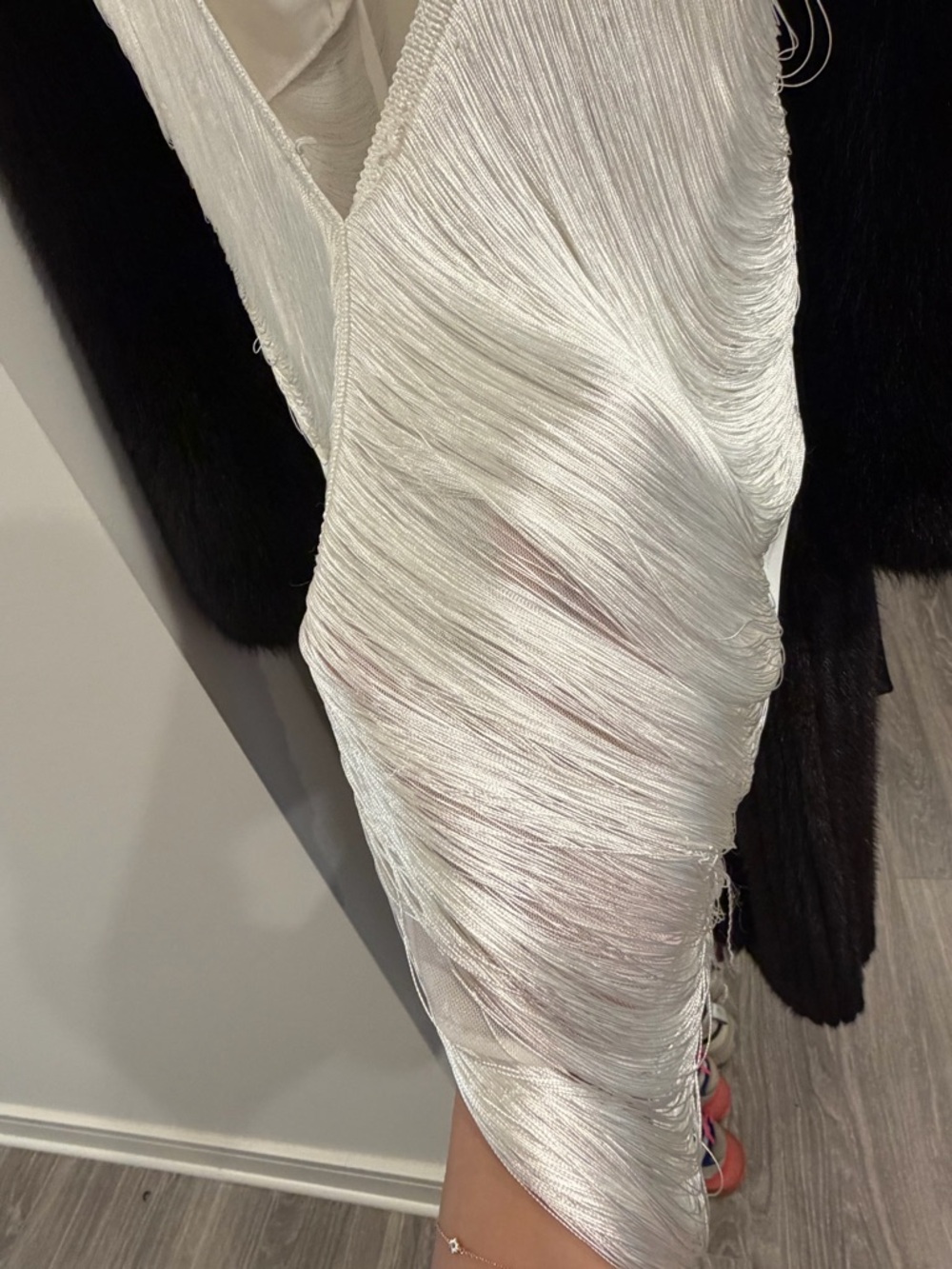 cult gaia Ivory Halter Mini Dress with Scalloped Hem - Picture 10 of 10